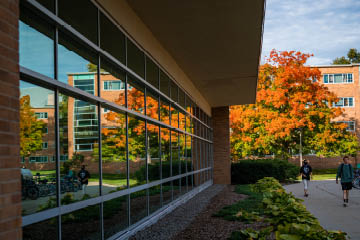 Brody Square exterior in the fall
