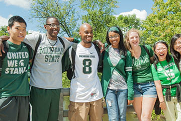 Students wearing Spartan gear