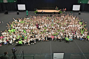 empowHER attendees gathered for a photo at Breslin Student Events Center