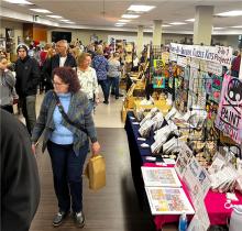 Attendees shop at the Winter Arts & Crafts Show in the MSU Union.